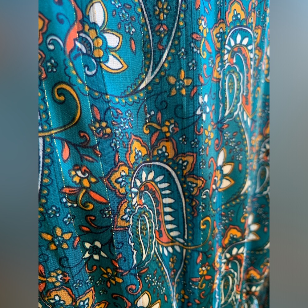 Esqualo Paisley Lurex V-Neck Mini Dress - Picture 5 of 6
